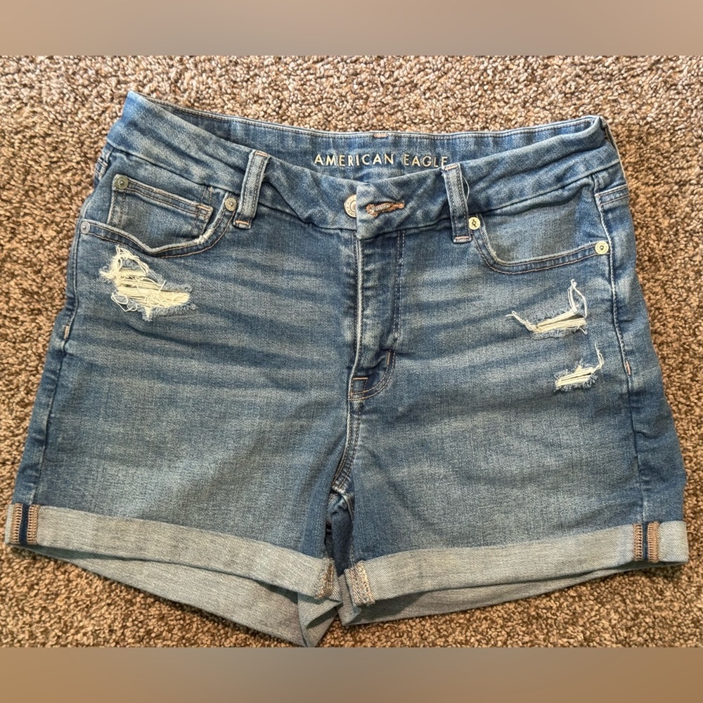 American Eagle Outfitters Distressed Blue Jean Shorts